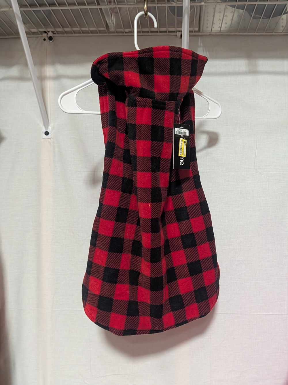Plaid Fleece Dog Wrap in Red & Black Buffalo Check